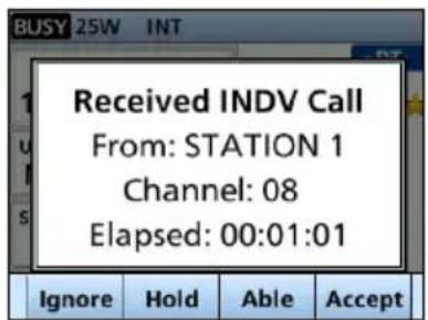 Received INDV Call From: STATION 1 Channel: 08 Elapsed: 00:01:01