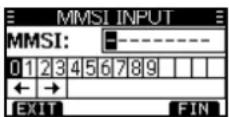 ICOM IC-M330GE - ■Saisie du code MMSI - 1