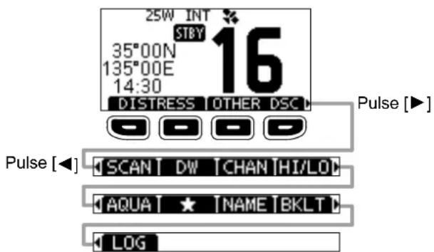 ICOM IC-M330GE - ◇ Cómo seleccionar una función de la tecla de software - 1