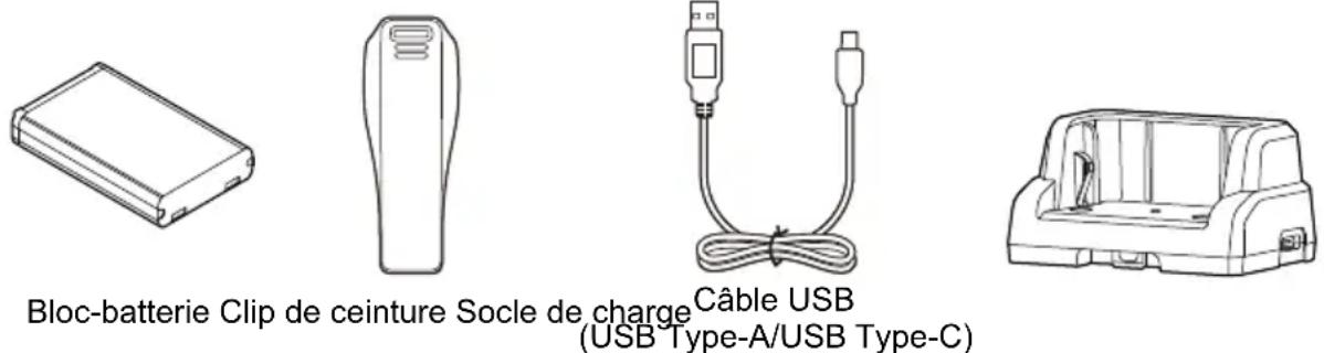 Bloc-batterie Clip de ceinture Socie de charge Câble USB (USB Type-A/USB Type-C)