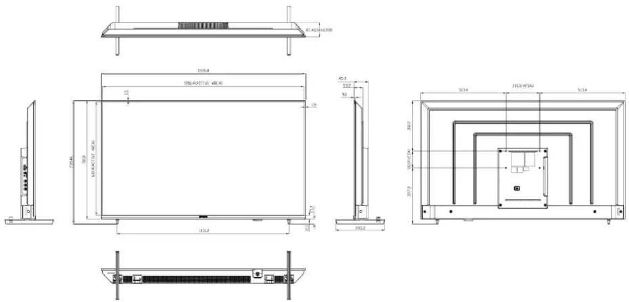 AG Neovo VA4301 - Dimensions de l'écran - 2
