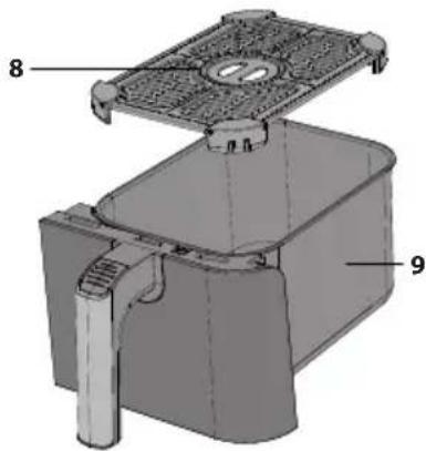 SHARP AF-GD82AE - Please familiarize yourself with the following Air Fryer functions and accessories prior to first use: - 3