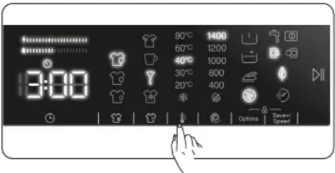 DE DIETRICH DWF484QJE - Selecting the washing water temperature - 1