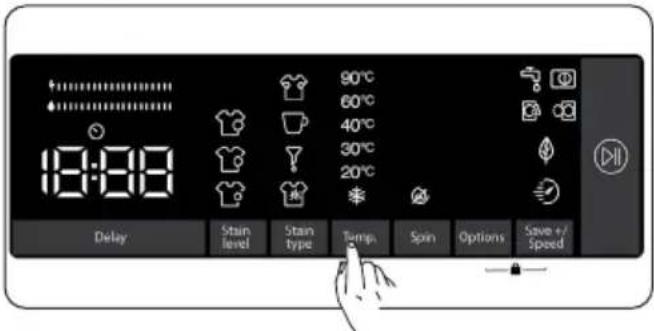 DE DIETRICH DWF484QJE - Velge vanskevannets temperatur - 1