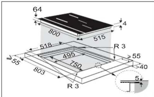 DE DIETRICH DPI4932BP - FITTING THE HOB - 4