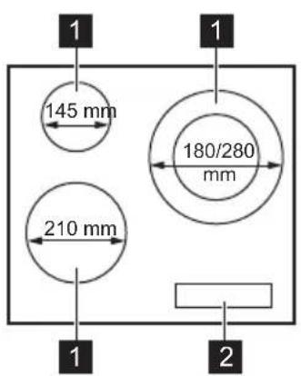 ELECTROLUX EIT60336CT - Distribució de la superfície de cocció - 1