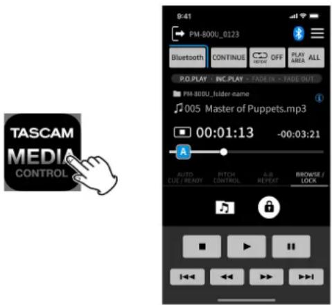 TASCAM MP-800U DAB - Connessione con l'app di controllo dedicata - 1