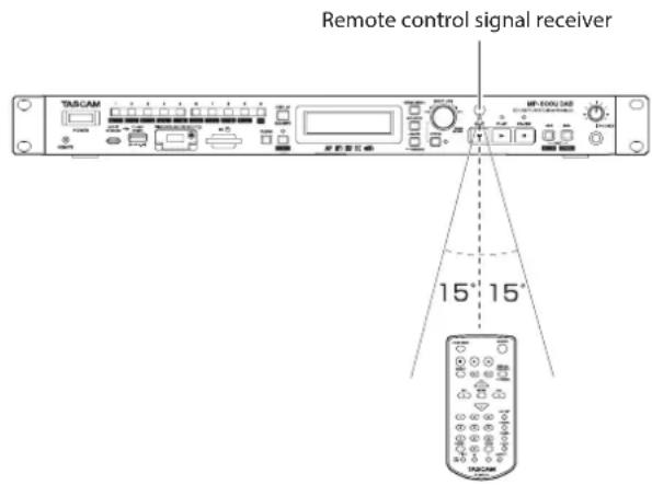 TASCAM MP-800U DAB - Using the wireless remote control - 1