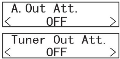 A. Out Att. < OFF > Tuner Out Att. < OFF >