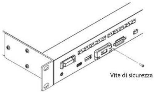 TASCAM MP-800U DAB - Utilizzo della vite di sicurezza - 1