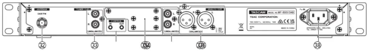 TASCAM MP-800U DAB - Panel trasero - 1