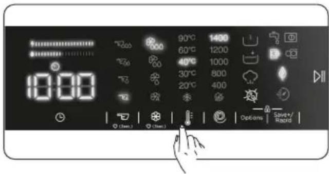 DE DIETRICH DWF394QWE - Выбор температуры воды для стирки - 1