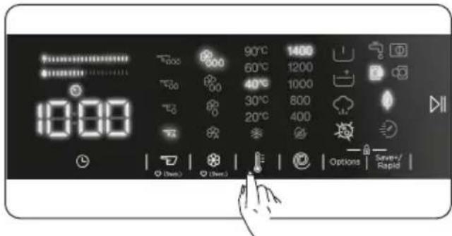 DE DIETRICH DWF394QWE - Selecionar a temperatura da água de lavagem - 1