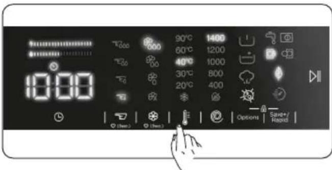 DE DIETRICH DWF394QWE - Velge vanskevannets temperatur - 1