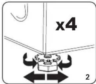 DE DIETRICH DWF394QWE - Nastavenie nožičiek/Nastavenie nastavitelných podper - 2