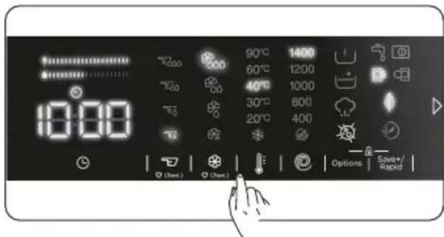 DE DIETRICH DWF394QWE - Wybór temperatury prania - 1