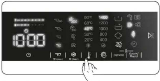 DE DIETRICH DWF394QWE - Selezione della temperatura dell'acqua di lavaggio - 1