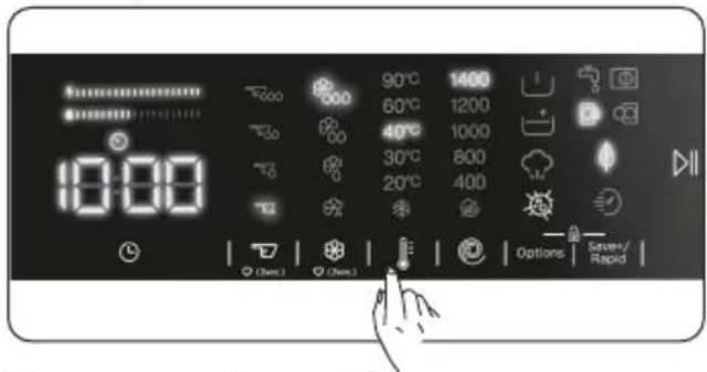 DE DIETRICH DWF394QWE - Selecting the washing water temperature - 1