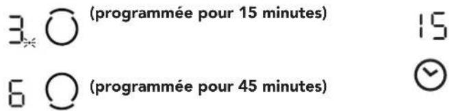3. ○ (programmée pour 15 minutes) 6. ○ (programmée pour 45 minutes)