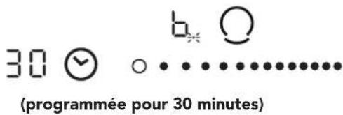 30 ⏰ b ○ (programmée pour 30 minutes)