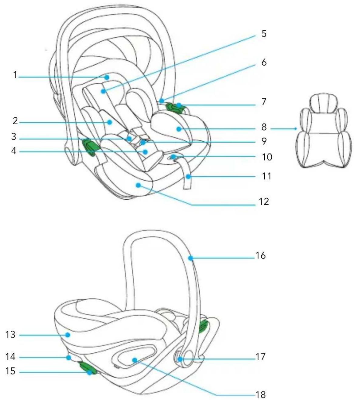 Foppapedretti Rek i-Size - CAR SEAT COMPONENTS - 1