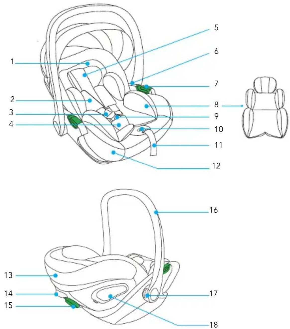 Foppapedretti Rek i-Size - COMPONENTI SEGGIOLINO AUTO - 1