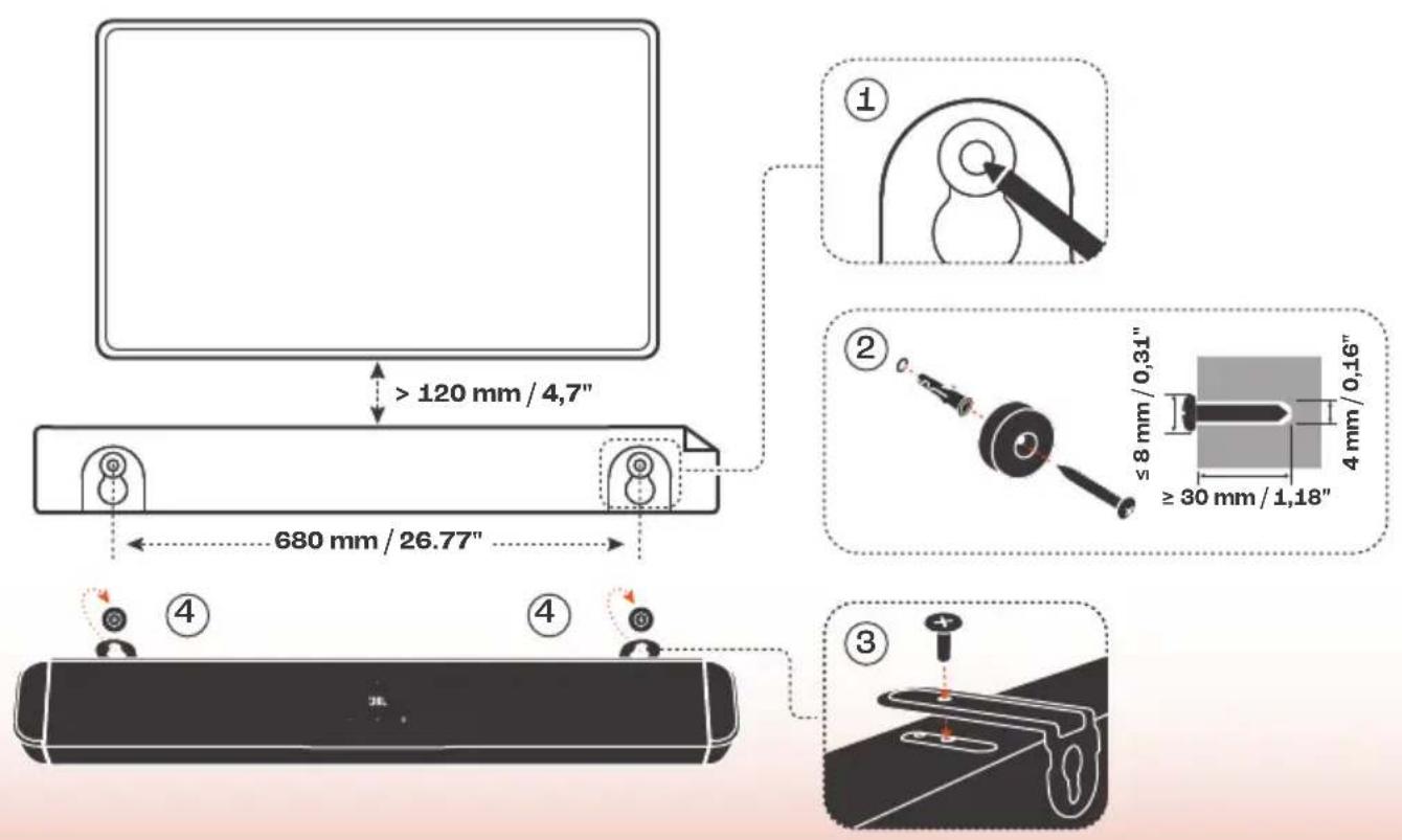 JBL BAR 800MK2 - MONTAGE MURAL - 2