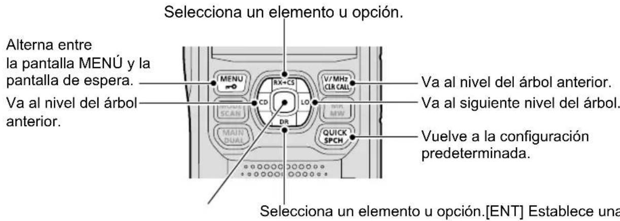 ICOM ID-50E - ◇Funcionamiento de la pantalla MENÚ - 1