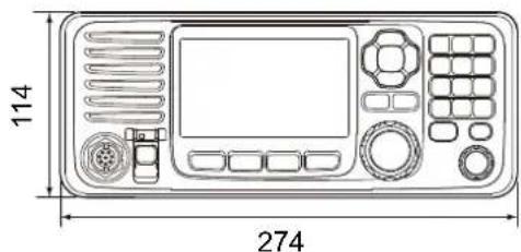 ICOM GM800 - Dimensiones del radiotransmisor - 1