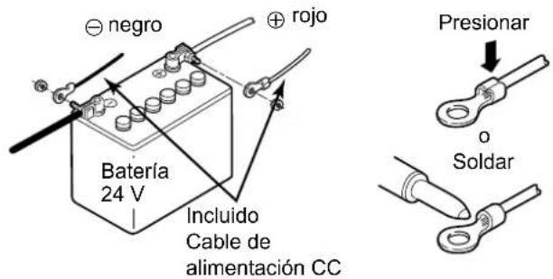 ICOM GM800 - Conectar el cable de alimentación CC - 1