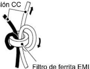 ICOM GM800 - Acoplamiento del filtro de ferrita EMI - 1