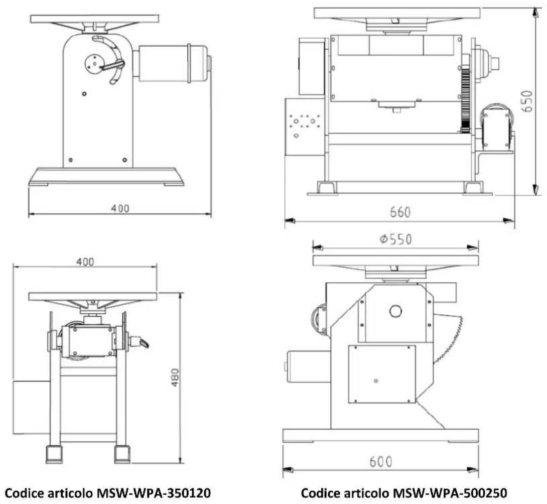MSW WPA-500250 - Dimensioni e panoramica della macchina - 1