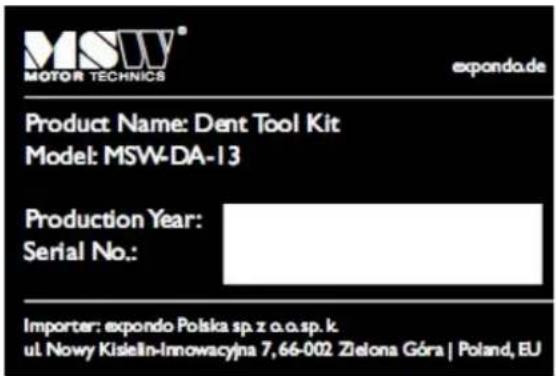 MSW DA-13 - Tabliczki znamionowe - 2