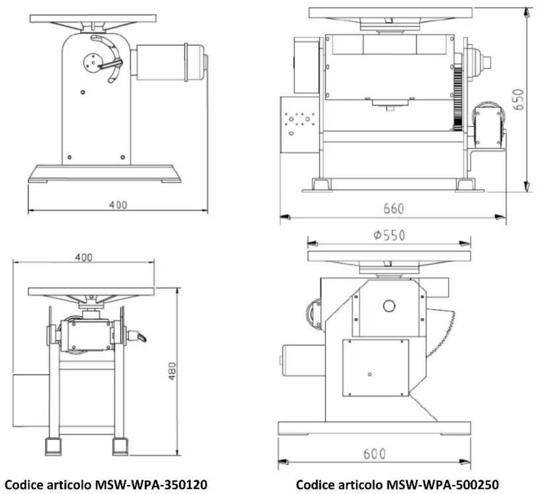 MSW WPA-350120 - Dimensioni e panoramica della macchina - 1