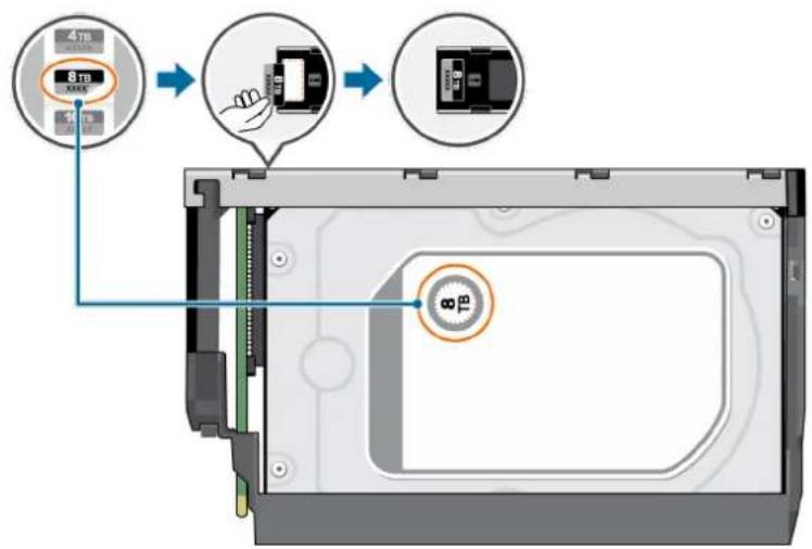 DELL PowerVault ME5012 - Installation d'un lecteur de disque de remplacement 3,5 pouces dans un DDIC (Disk Drive in Carrier) - 5