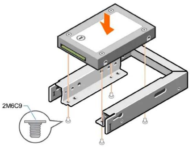 DELL PowerVault ME5012 - Installation d'un lecteur de disque de remplacement 2,5 pouces dans un DDIC (Disk Drive in Carrier) - 1