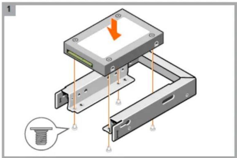 DELL PowerVault ME424 - Installation d'un lecteur de disque de remplacement 2,5 pouces dans un DDIC (Disk Drive in Carrier) de première génération - 1