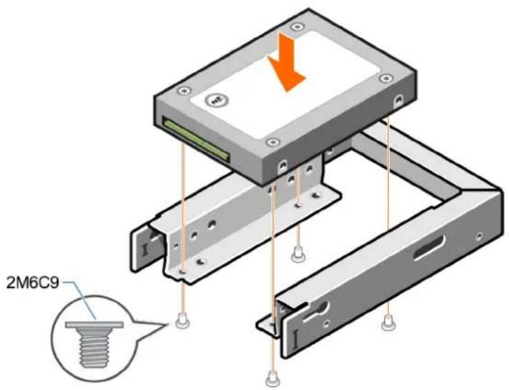 DELL PowerVault ME424 - Installation d'un lecteur de disque de remplacement 2,5 pouces dans un DDIC (Disk Drive in Carrier) - 1