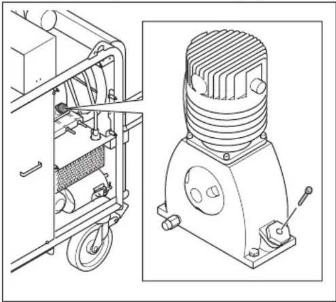 HUSQVARNA TF 334 - Het oliepeil in de luchtcompressor controleren - 3