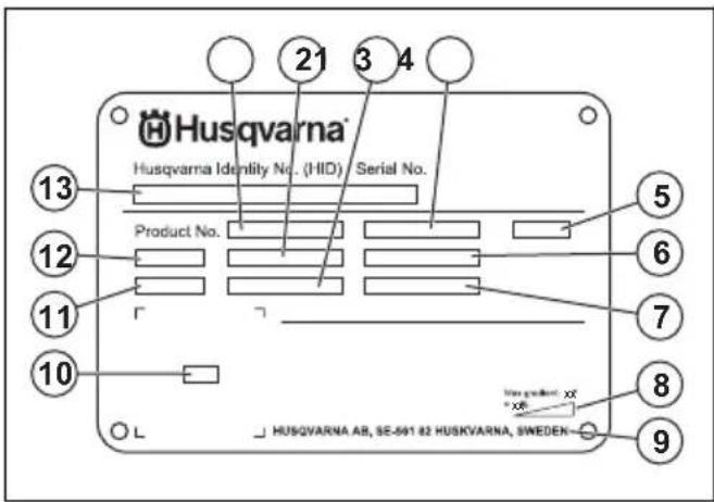 HUSQVARNA TF 334 - Typeplaatje - 1