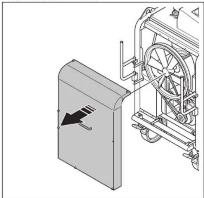 HUSQVARNA TF 334 - To adjust the tension in the V-belt for the motor - 3