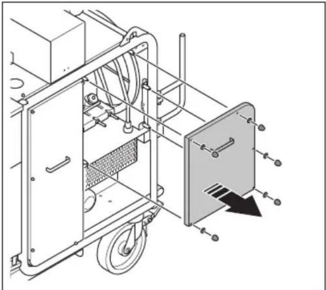 HUSQVARNA TF 334 - To adjust the tension in the V-belt for the air compressor - 4