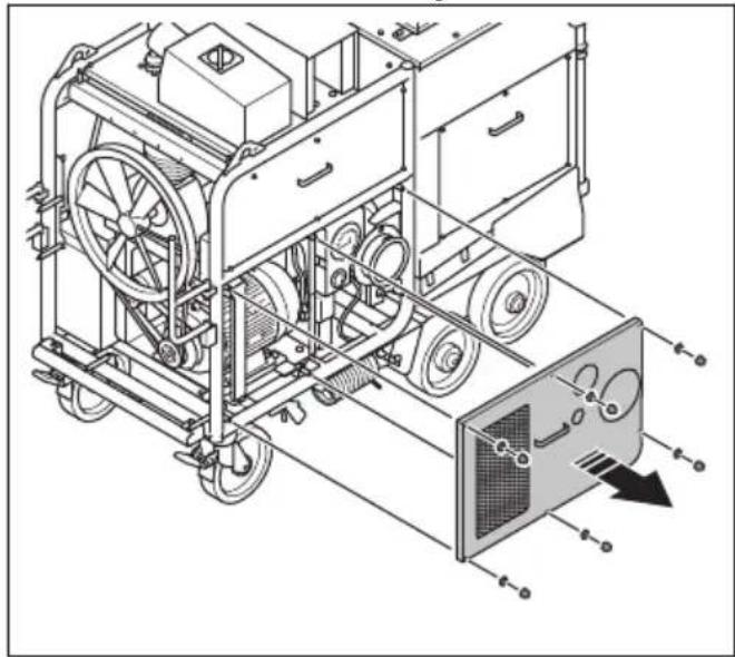 HUSQVARNA TF 324 - So stellen Sie die Spannung des Keilriemens für den Motor ein - 4