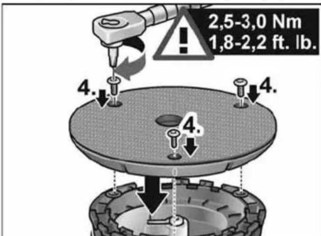 Flex XFE 15 150 18.0-EC - Înlocuirea pieselor de uzură Înlocuirea discului de şlefuire - 3