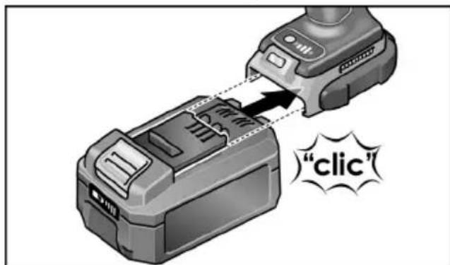 Flex ID 1/4" 18.0-EC - Inserting/replacing the battery - 1