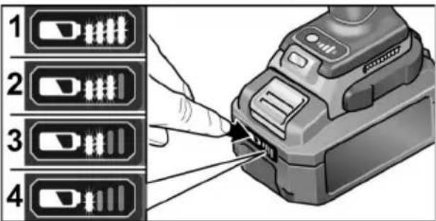 Flex ID 1/4" 18.0-EC - Ladetilstand til batteriet - 1