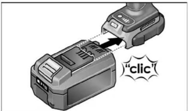 Flex ID 1/4" 18.0-EC - Introducerea/schimbarea acumulatorului - 1