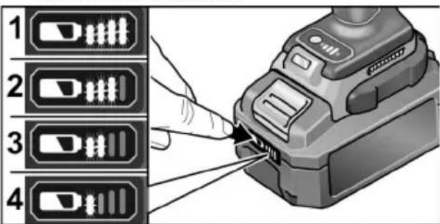 Flex ID 1/4" 18.0-EC - Oplaadstatus van de accu - 1