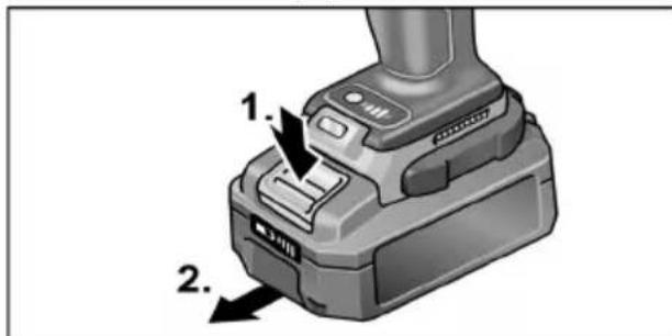 Flex ID 1/4" 18.0-EC - Sette inn / skifte batteri - 2