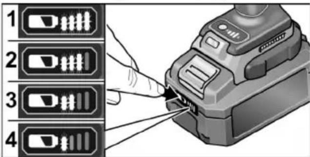 Flex ID 1/4" 18.0-EC - Уровень заряда аккумулятора - 1